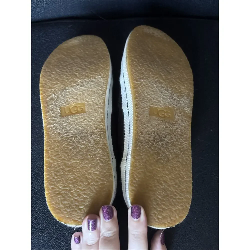 Ugg Bren Slip On Shoe Womens 7.5 Black Mesh Lightweight Flats Casual Minimalist